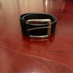 Vtg WCM New York Women's Genuine Leather Suede Belt Silver Buckle Size L 42”